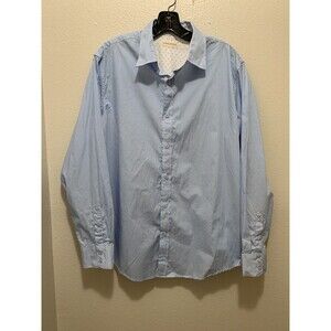 Sable And Stone Mens Size Large L Button Down Shirt Blue And White 100% Cotton